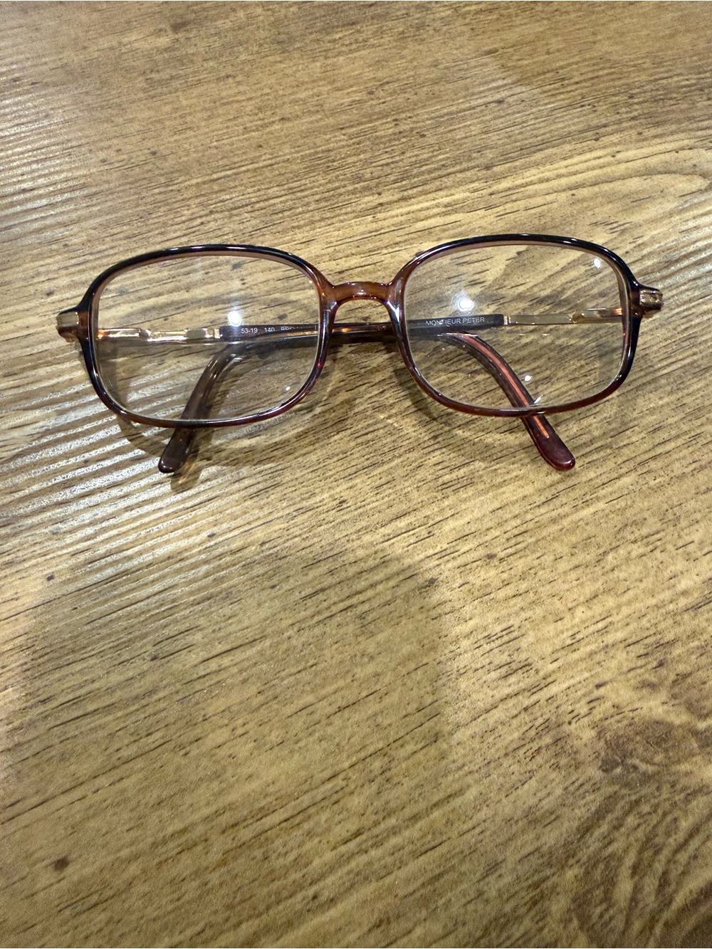MONSIEUR PETER EYEGLASSES 53-19-140 BROWN AUTHENTIC VINTAGE FRAMES ONLY